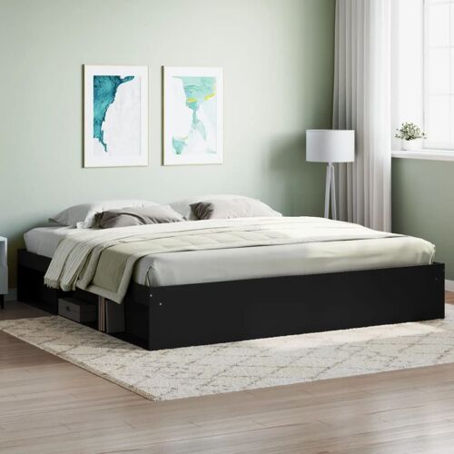 vidaXL Cadre de lit sans matelas noir 200x200 cm