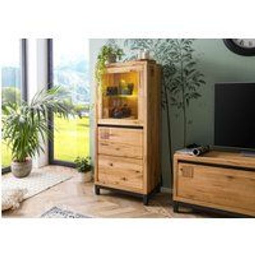 Vitrine 65x40 Chêne Sauvage Huilé Bois Naturel Villanders 104