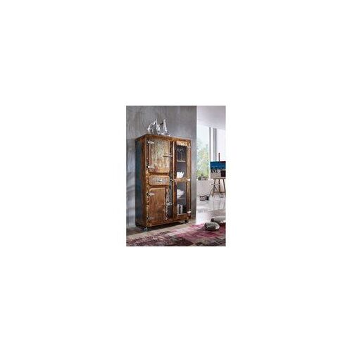 Vitrine 90x38 Bois de récupération laqué Multicolore FREEZY 34