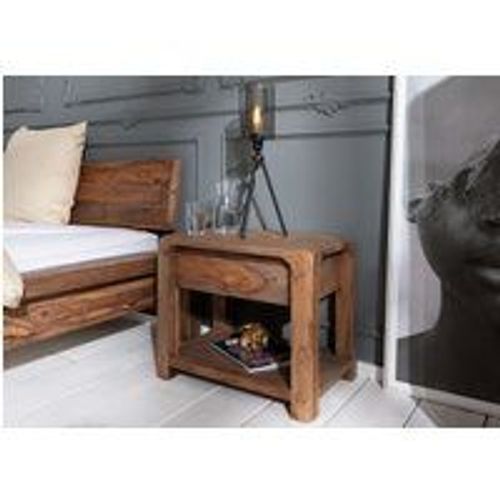 Table De Nuit 60x40 Palissandre Huilé Gris Taupe Bueno 015