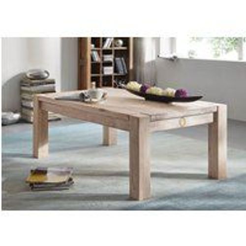 Table Basse 120x70 Acacia Blanchi Blanc Nature White 09