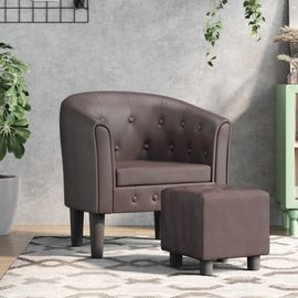 Vidaxl Fauteuil Cabriolet Avec Repose-Pied Marron Similicuir