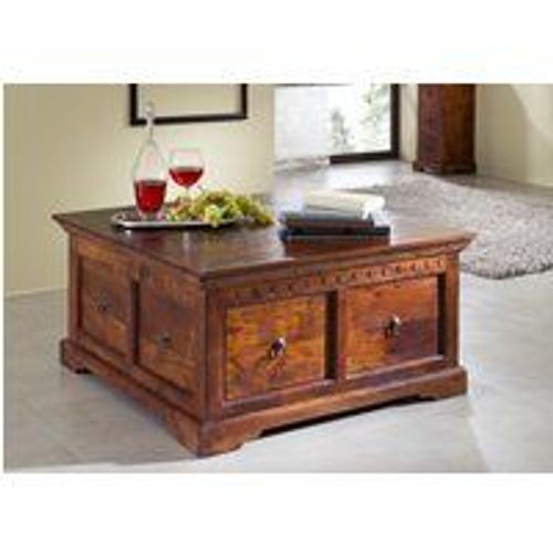 Table Basse 90x90 Acacia Laqué Nougat Oxford 415