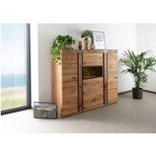 Buffet 160x45 Chênes sauvage et lombard huilé Bois naturel NEW AMSTERDAM 07