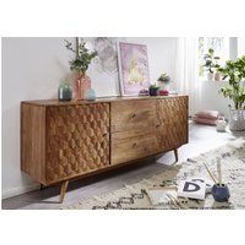 Buffet 180x42 Acacia Laqué Bois Naturel Mosayk 100