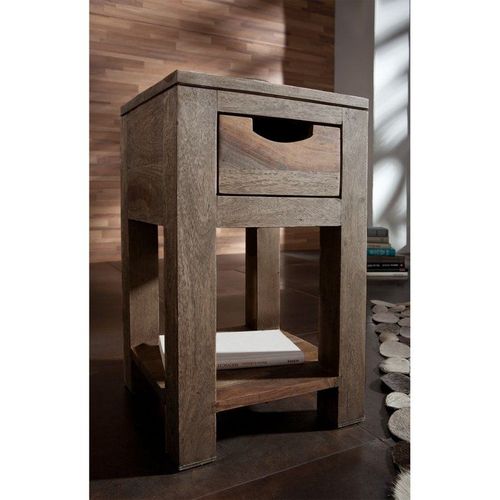 Table D'appoint 29x29 Palissandre Huilé Gris Taupe Nature Grey 30