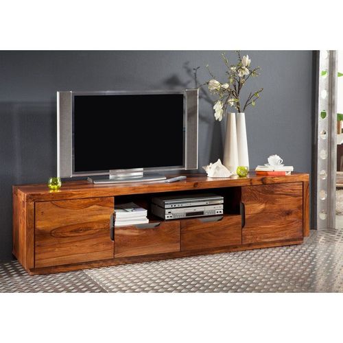 Meuble Tv 200x45 Palissandre Laqué Noisette Duke 123