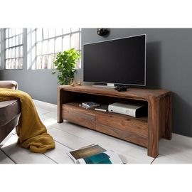 Meuble Tv 125x45 Palissandre Huilé Gris Taupe Bueno 2002