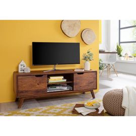 Meuble Tv 134x40 Palissandre Laqué Noisette Malmö 2 119