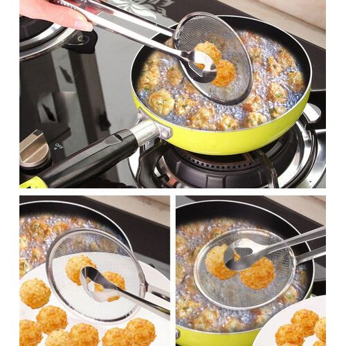 XUI Cuillère filtre multifonctionnelle avec Clip Filtre de cuisine pour barbecue, filtre de cuisine en acier inoxydable, passoire à pince, outils de cuisine