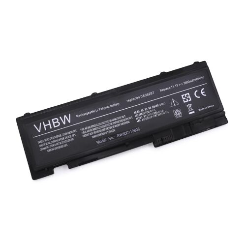 vhbw Batterie remplacement pour Lenovo 45N1036, 45N1037, ASM 42T4846, FRU 42T4847 pour ordinateur portable (3600mAh, 11,1V, Li-polymère)
