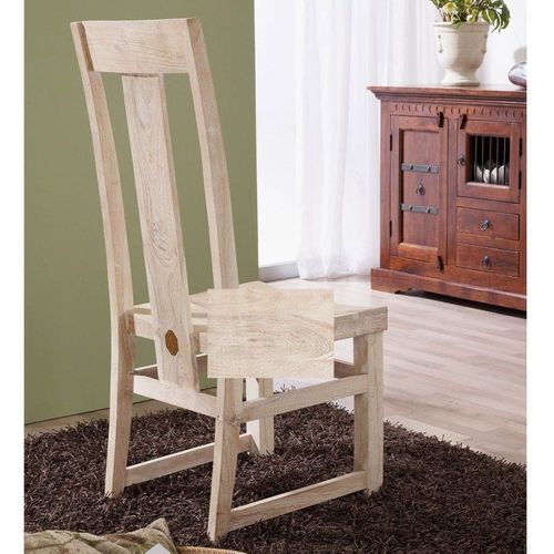 Chaise 45x47 Acacia Blanchi Blanc Nature White 122