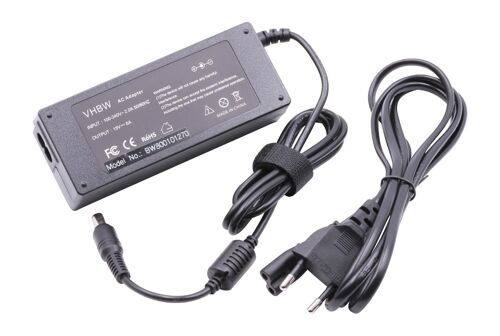 vhbw Adaptateur secteur compatible avec Toshiba Satellite 1805-S204, 1805-S254, 1805-S274, 1805, 2100, 2065CDS ordinateur portable Notebook, 90 W