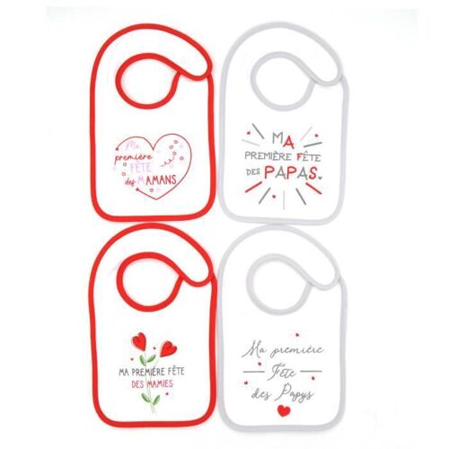 4 Bavoirs F?Tes De Famille Naissance - Babycalin