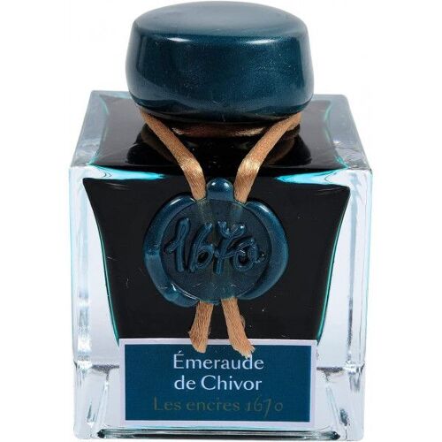 Encre Pour Calligraphie - Emeraude De Chivor - Les Encres 1670 - Herbin - Flacon 50ml
