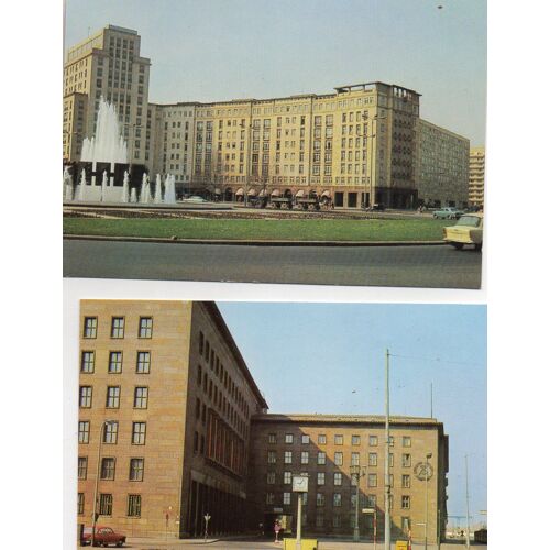 2 Mini Carte Berlin - Est - 1 -Haus Der Ministerien Ehem Reichsluftfahrtministerium 2 Neuer Brunnen Strausberger Platz