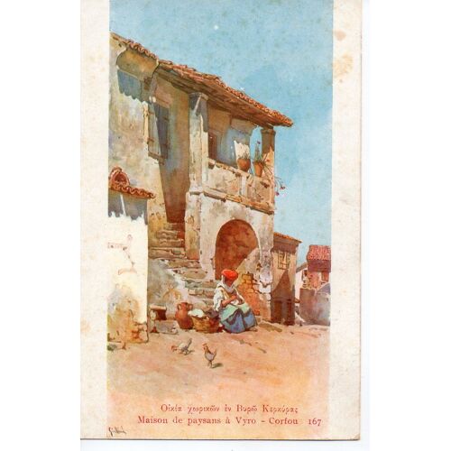 Maison De Paysans À Vyro - Corfou (Carte Ancienne De Grèce)