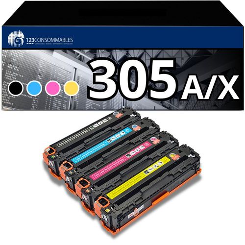 123CONSOMMABLES - Pack 4 toners compatible HP 305A/X