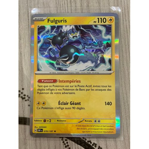 Carte Pokémon Fulguris-070/197-Holo Rare-Flammes Obsidiennes