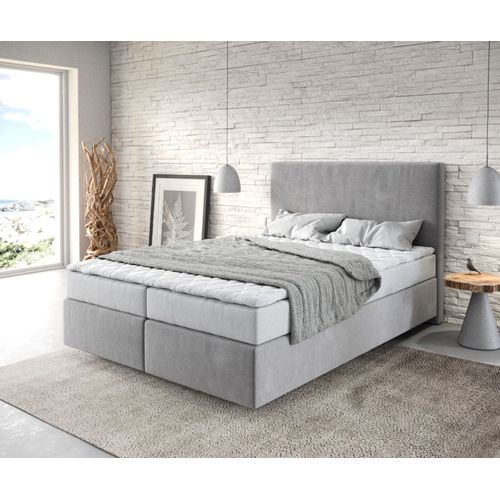 Lit Dream-Well Grey 140x200 Cm Avec Matelas Et Surmatelas Sommier ? Ressorts
