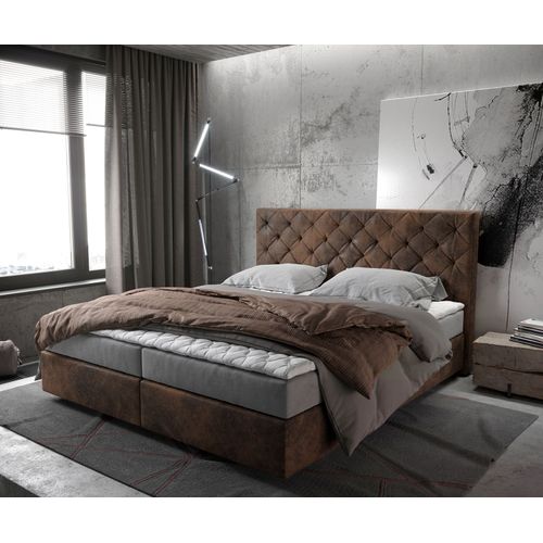 Lit Dream-Great Marron Vintage 180x200 Cm Avec Matelas Et Surmatelas