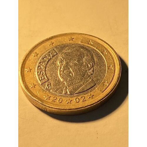 Pièce 1 Euro Espagne 2002, Fautée, Tb Etat