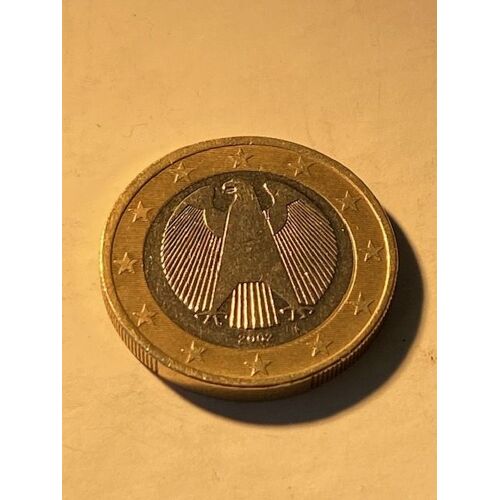 Pièce 1 Euro Allemagne 2002 Atelier A, Fautée, Tb Etat.