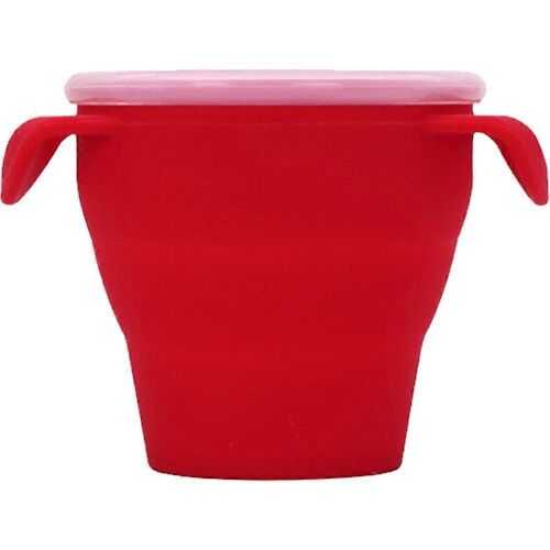 Tasse à collation | Récipient à collation en silicone pliable | Couvercle collecteur de collations pour tout-petits et bébés rouge