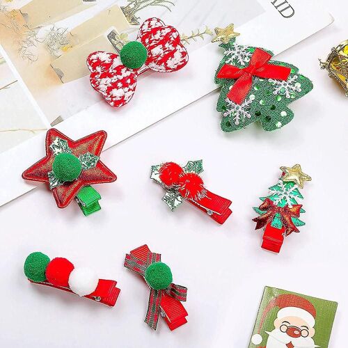 Pack De 10 Pinces À Cheveux De Noël Pour Filles, Accessoires Cheveux Jonons Pinces À Cheveux Petites Pinces À Cheveux Bow Hair Clip 