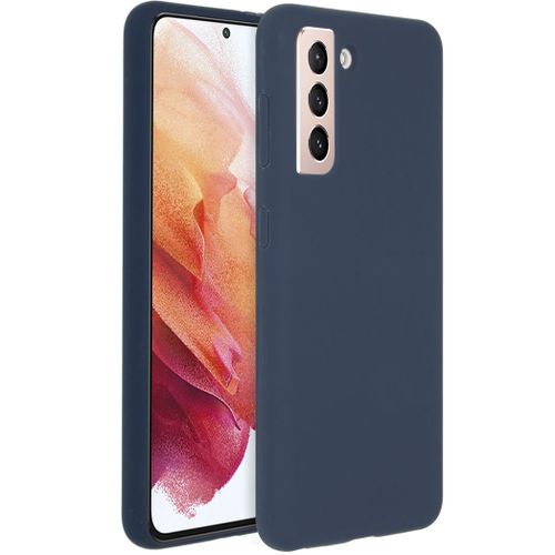 Accezz Coque Liquid Silicone Samsung Galaxy S21 Bleu foncé