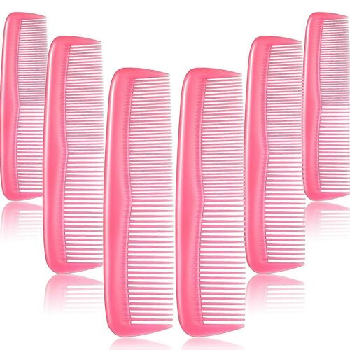 12 Pièces Peignes À Cheveux Set Poche Peignes À Cheveux En Plastique Fin Pour Femmes Et Hommes, Peigne À Habiller Fine (Rose)