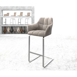 Chaise-De-Bar Yulo-Flex Cantilever Plat Acier Inoxydable Vintage Taupe