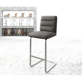 Chaise-De-Bar Pela-Flex Cantilever Plat Acier Inoxydable Vintage Anthracite