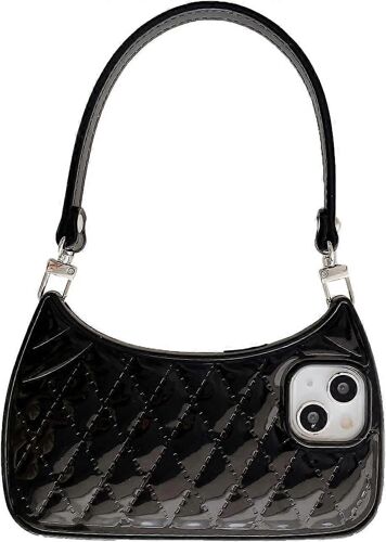 Coque de téléphone compatible avec l'iPhone 14 Pro Max, Mignon Sac à main 3D Coque de téléphone avec dragonne Unique Fun en silicone en forme de diamant Coque de téléphone antichoc