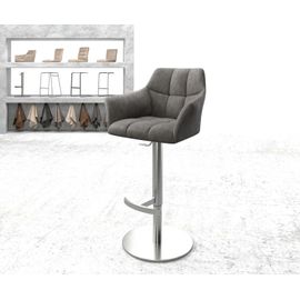 Chaise-De-Bar Yulo-Flex Base Tournante Réglable En Haut Acier Inoxydable Vintage Anthracite