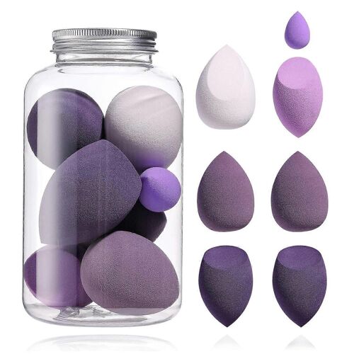Éponge De Maquillage 7 Pcs Éponge Mélangeur Pour Liquide, Crème Et Poudre, Éponges De Maquillage Multicolores Violet 