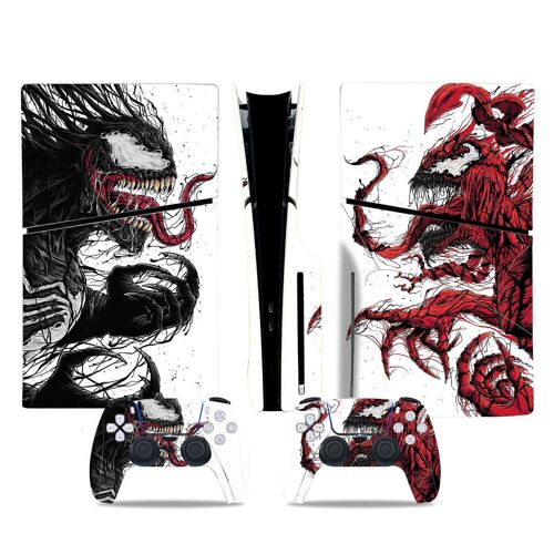 Play Station 5 Slim Peau Adhésive Ps5 Slim Marvel Superheroes Cd Drive Edition Autocollant Cool Autocollant Décoratif (Venom02,Disque)