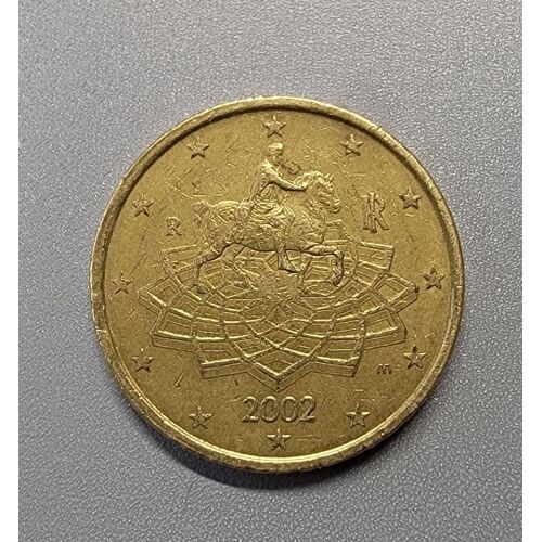 Pièce De Monnaie 50 Centimes Euro 2002 Italie Très Rare Marc Aurèle
