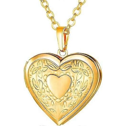 Femmes Filles Médaillon Collier Platine 18k Or Photo Médaillons Qui Tiennent L'image, Chaîne 20 Pouces Personnalisé Cadeau Personnalisé Amour Coeur Image Colliers
