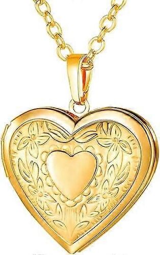Femmes Filles Médaillon Collier Platine 18k Or Photo Médaillons Qui Tiennent L'image, Chaîne 20 Pouces Personnalisé Cadeau Personnalisé Amour Coeur Image Colliers