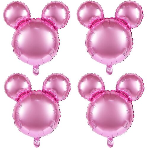 4 Pcs Mouse Head Foil Balloons, 24 '' Mouse Mylar Balloon For Birthday Party Décorations Jumbo Mouse Head Aluminium Foil Balloons Party Favors Supplies