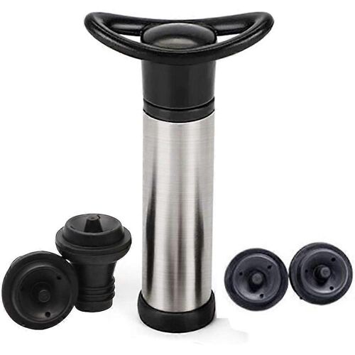 Pompe Wine Saver Avec Bouchons De Bouteille Sous Vide,Pompe Wine Saver Avec 4 Bouchons De Bouteille À Vide En Acier Inoxydable
