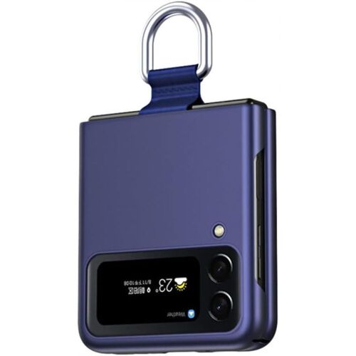 Coque pour Samsung Galaxy Z Flip 4, Protection Antichoc Anti-Rayures avec Boucle - Bleu Marine - E.F.Connection