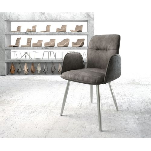 Fauteuil Vinja-Flex 4-Pieds Conique Acier Inoxydable Vintage Anthracite