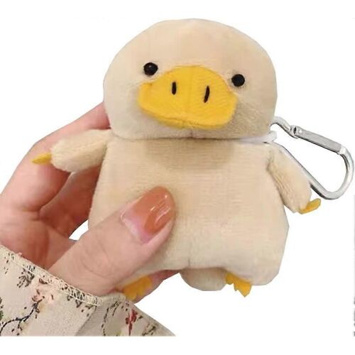 Étui en peluche compatible avec les AirPods 1 & 2, Créatif Mignon 3D Dessin Animé Fourrure Poupée Jouet Canard Design Drôle Mini AirPods 1 & 2Étui de couverture avec porte-clés AirPods 1 & 2Pr