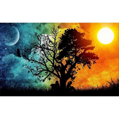 Diy 5d Starry Night Diamond Painting Kits Pour Adultes, Rond Full Drill Starry Sky Diamond Painting Art Moon Diamond Painting Kits Tree Picture Arts Fo