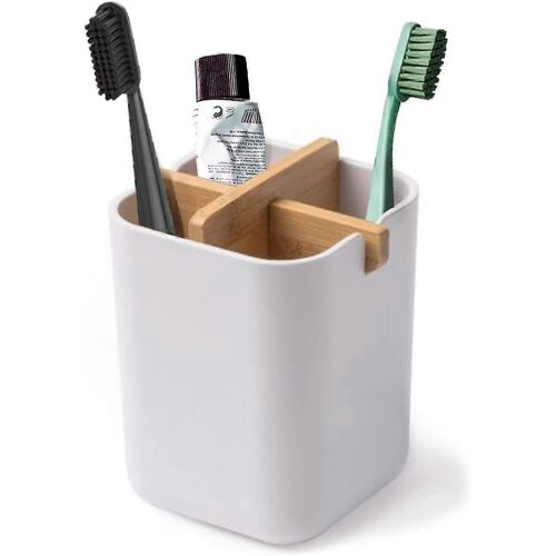 Porte-brosse à dents en bambou | Porte-brosse à dents électrique multifonctionnel | Naturellement Résistant Respectueux de l'Environnement Dentifrice Caddy Brosse à Dents Organisateur Stand pour B