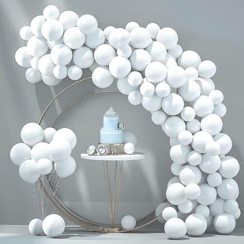 Ballons blancs 100 Pack 10 pouces Macaron Ballons pastel Ballons en latex blanc pour la Saint-Valentin Mariage Fiançailles Festival Anniversaire Baby Shower Naissance