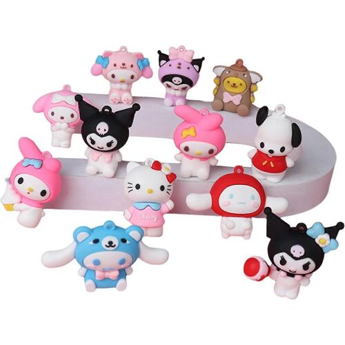 Mignon Anime Figurines, Kawaii Anime Cake Topper Set, Fournitures De Décoration De Fête D'anniversaire, Cadeau Pour Les Fans D'anime Ou Les Amis 12pcs