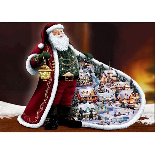 Diy 5d Père Noël Diamond Painting Kits Pour Les Enfants, Forets Ronds Complets Noël Diamond Art Kits Pour Adultes Débutants Gem Art Strass Craft Pour Chri
